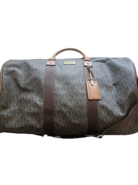 Michael Kors Signature Monogram Travel Duffel in Brown